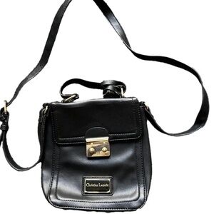 Christian Lacroix Black Crossbody Bag with Gold Accents